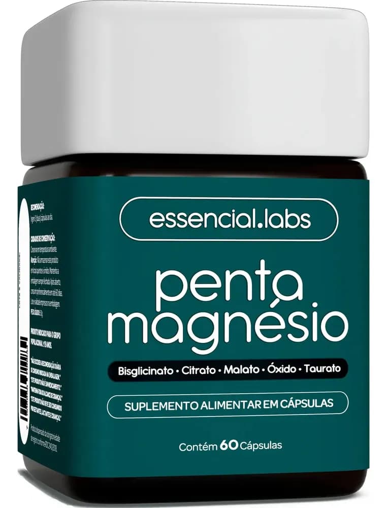 PENTA MAGNÉSIO - Bisglicinato + Dimalato + Citrato + Taurato + Óxido de Magnésio - A Combinação Perfeita de 5 Magnésios com Máxima…