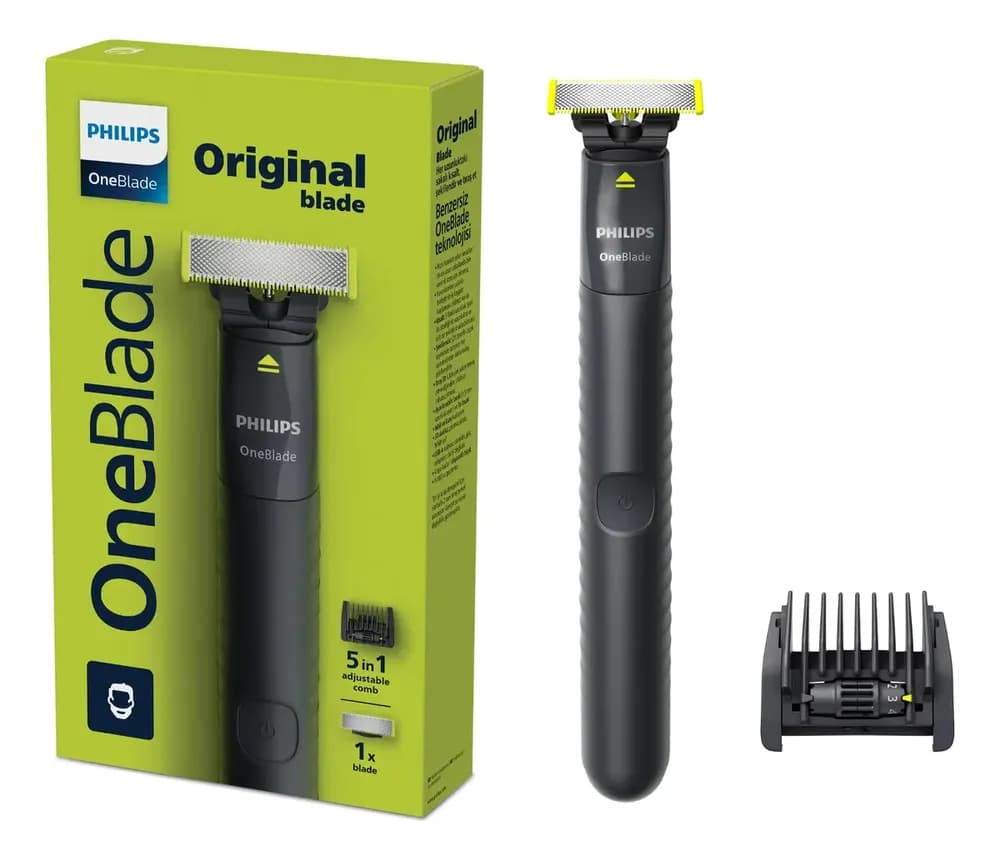 Barbeador e Aparador Elétrico Philips OneBlade com Pente 5 em 1, Sem Fio e À Prova D'Água - QP1425/10