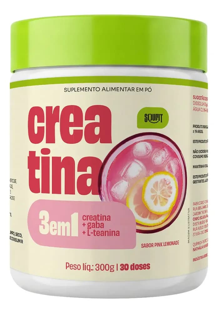 Creatina Monohidratada 300g Sabor Pink Lemonade Limonada Rosa