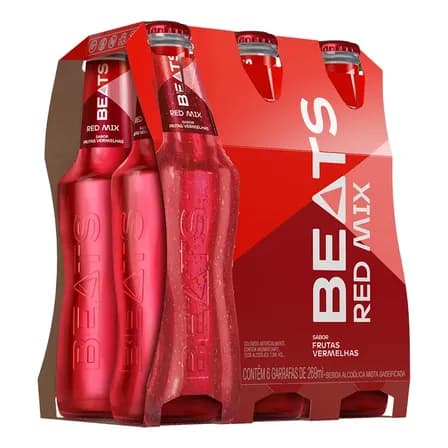 Skol Beats Red Mix Long Neck 269ml Kit Com 6