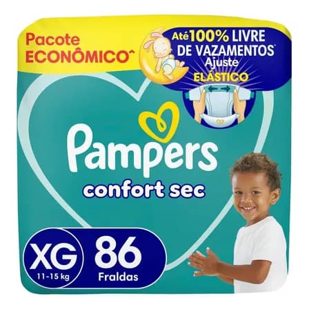 Fralda Confort Sec Tamanho XG 86 Unidades Pampers