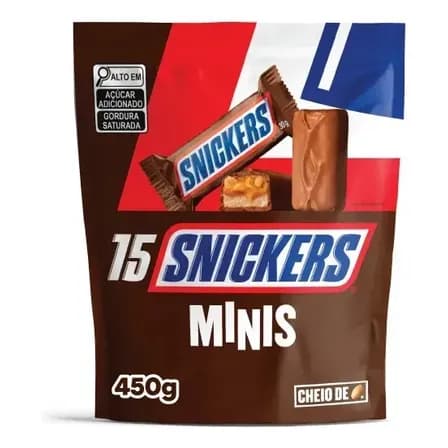 Chocolate Snickers Minis Pacote 450g
