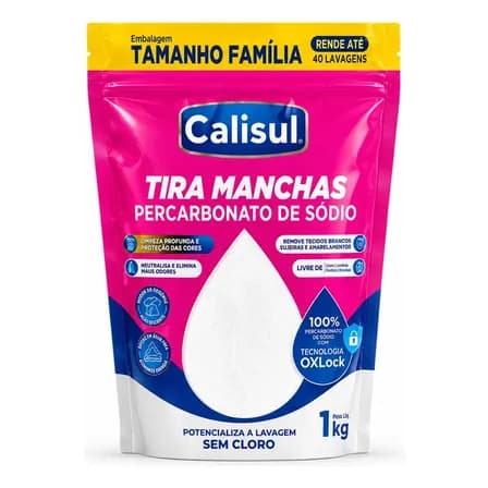 Percarbonato De Sódio 100% Tira Manchas Calisul - Roupas Brancas e Coloridas