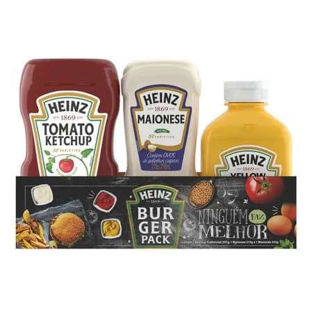 Kit Hamburguer Heinz - Ketchup 397g + Maionese 215g + Mostarda 255g