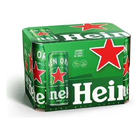 Cerveja Heineken Premium Puro Malte 350ml Caixa 12 Unidades
