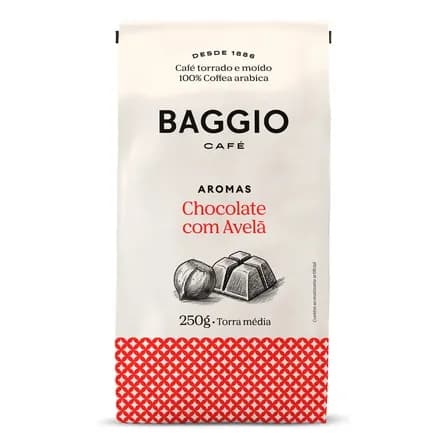 Café Torrado E Moído Baggio Chocolate Com Avelã 100% Arábica 250 g