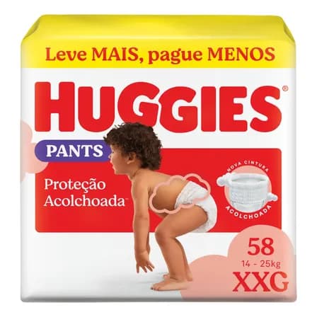 Huggies Fralda Pants Roupinha Proteção Acolchoada XXG - 58 Un